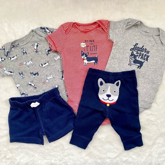 Carter’s Cute Baby Outfit Set with Dog Prints - Picture 1 of 4